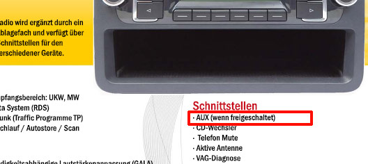 VW PORT USB DASH PRISE CÂBLE FIL GOLF 5, GOLF 6 - RCD510
